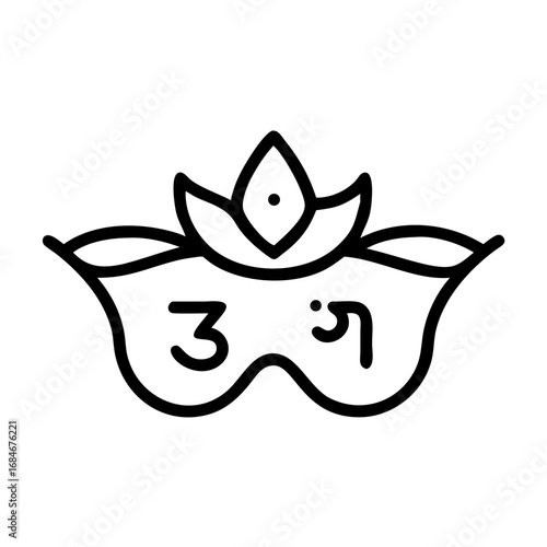 Floral Om Symbol: A minimalist design, the floral emblem of Om symbolizes spirituality and inner peace. The clean lines and serene motif create a sense of balance. 