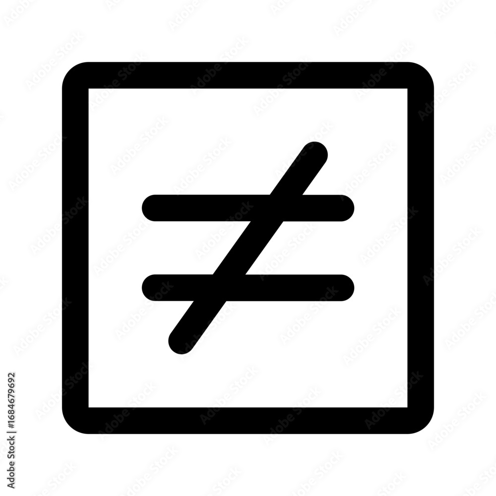 Obraz premium not equal line icon