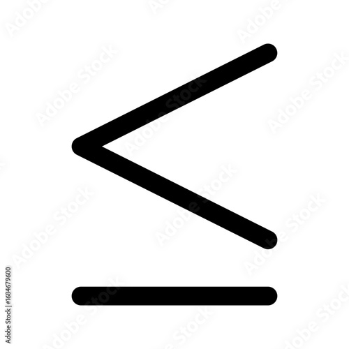 is less than or equal to line icon