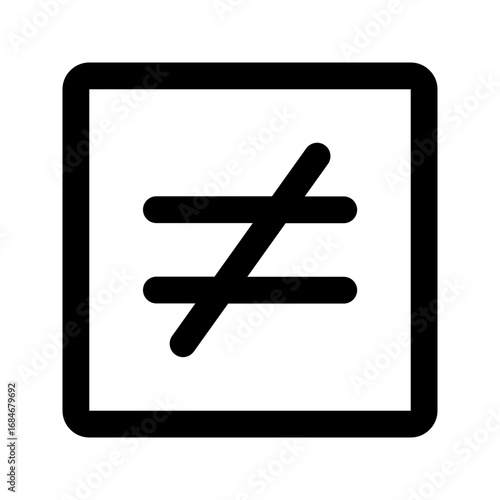 not equal line icon