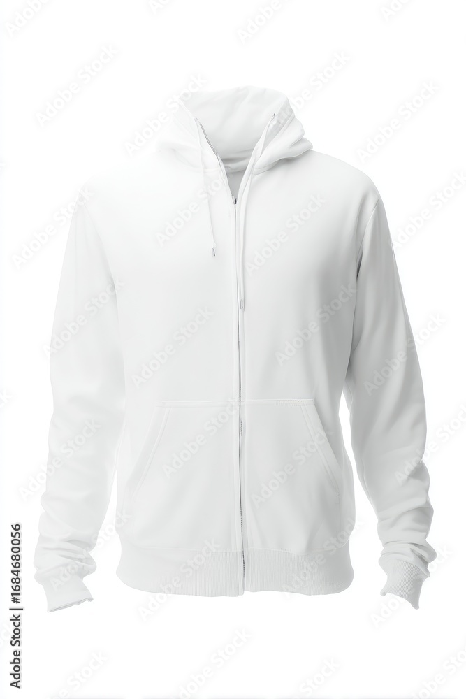 Fototapeta premium Blank white zip-up hoodie (5)