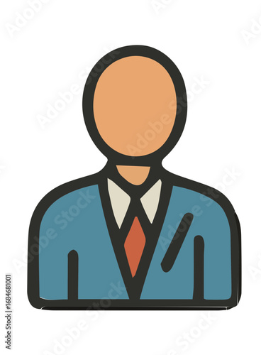 Flat design user icon for web and app interfaces.