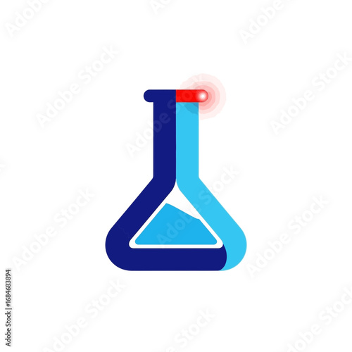 Abstract Blue and Light Blue Laboratory Flask Icon.