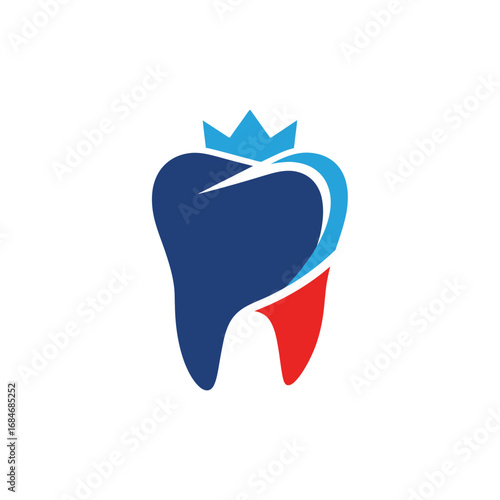 Royal Tooth Logo with Crown Dental Care Symbol.