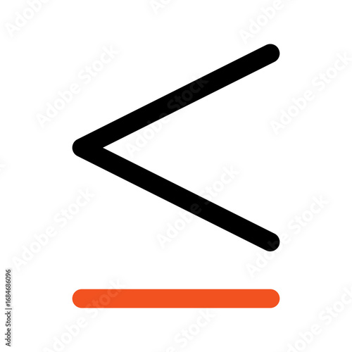 is less than or equal to outline color icon