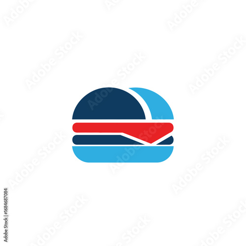 Colorful Stylized Hamburger Logo Design.