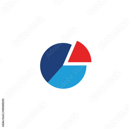 Circular Three-Section Pie Chart in Blue Red and Light Blue. Free Download Circular Three-Section Pie Chart in Blue Red and Light Blue. - GFXLoad