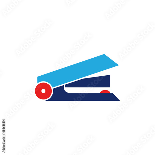Colorful Flat Icon of a Stapler.
