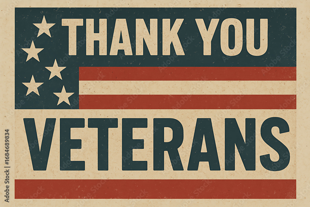 Fototapeta premium Retro propaganda style vintage poster with bold letters