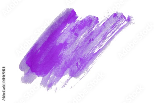 Purple watercolor composition on transparent background. Hand drawn brush strokes and texture. Abstract brush strokes. Liquid ink pattern.