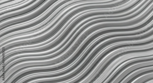 Silver Metallic Wavy Lines Abstract Background with Subtle Light