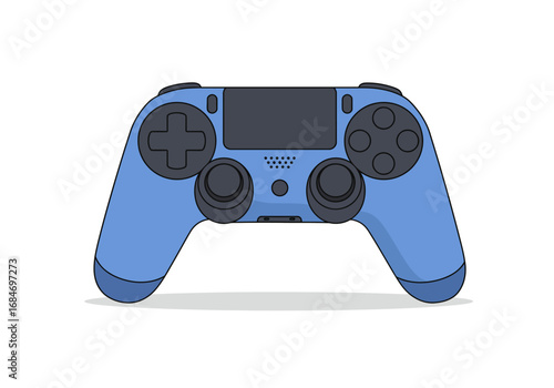 Blue video game controller with various buttons