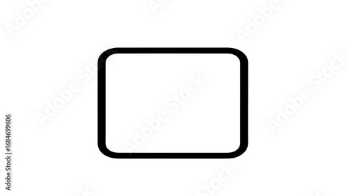 Rounded Square Shape Outline on White Background