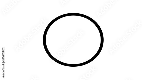 Perfectly Drawn Black Circle on White Background