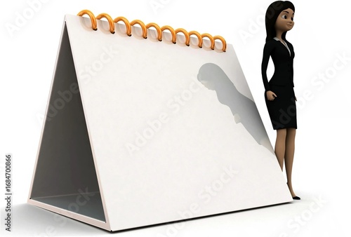 3d woman calendar concept