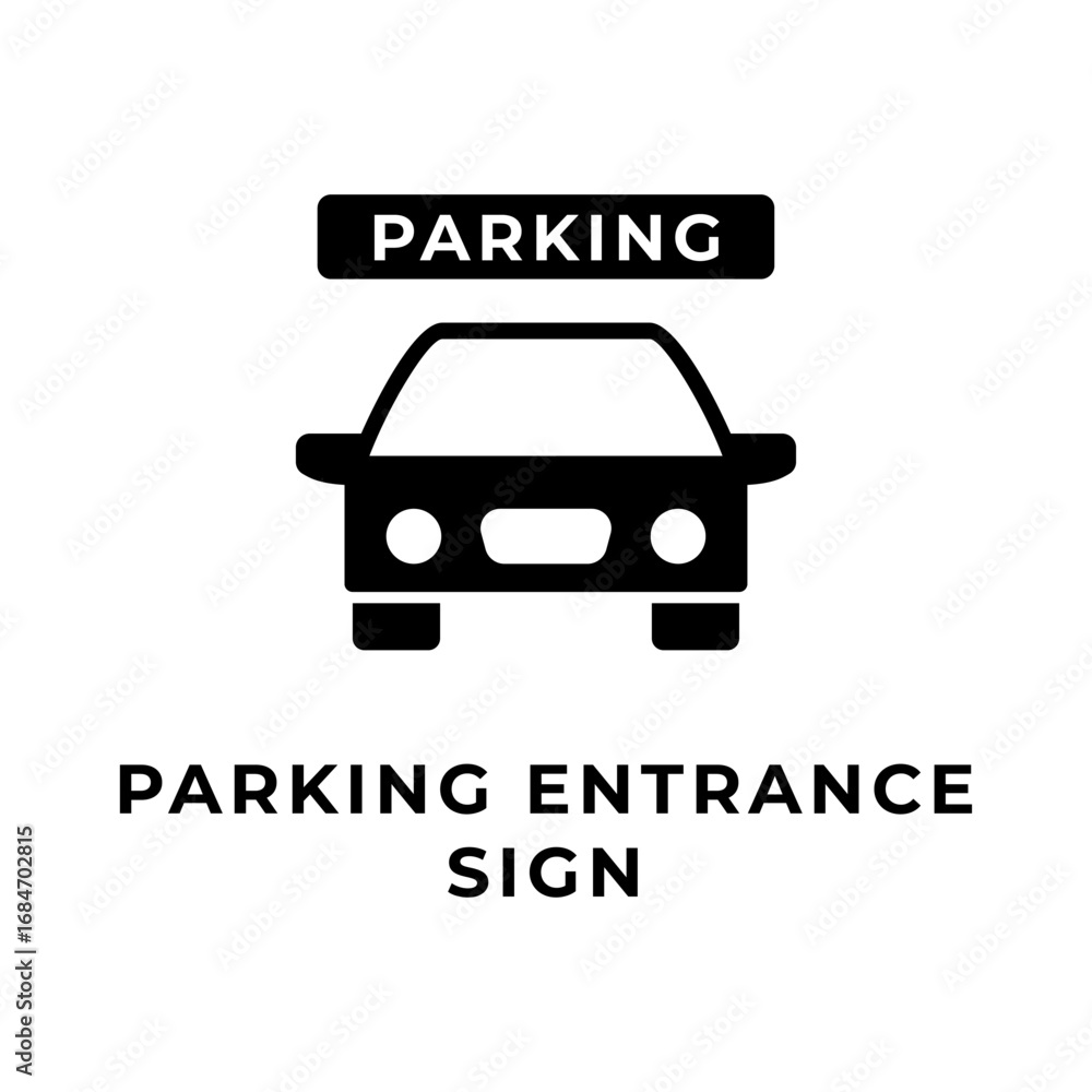 Fototapeta premium Parking Entrance Sign Solid Icon