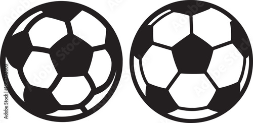 Classic black and white soccer ball silhouette design