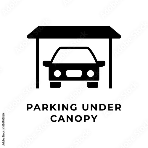 Car Under Canopy Solid Icon