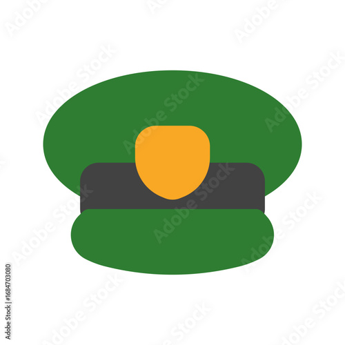 military hat flat icon
