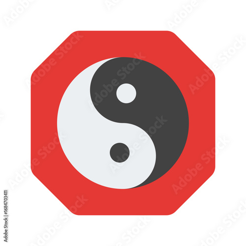 yin yang flat icon