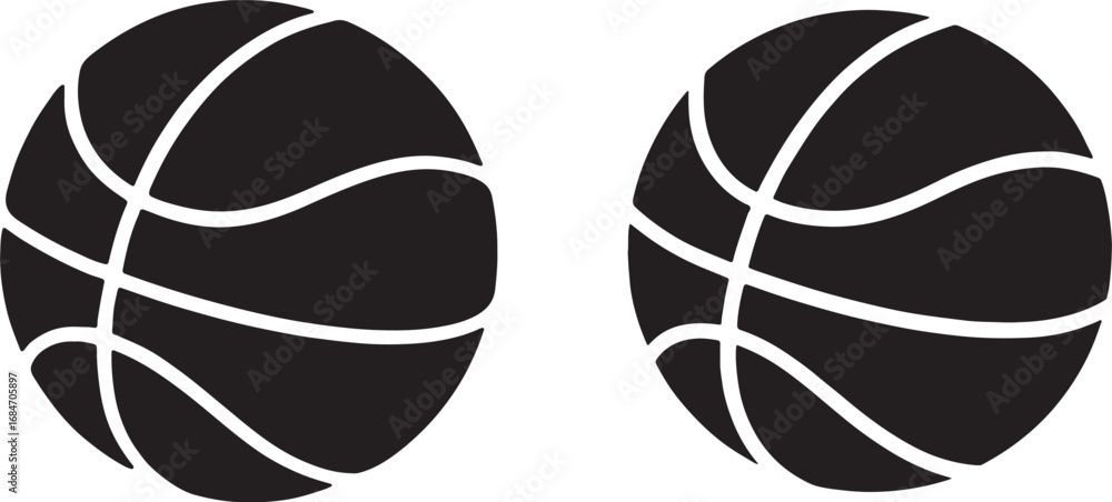 Obraz premium Simple black basketball silhouette on a white background