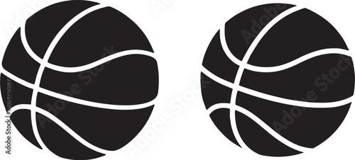 Simple black basketball silhouette on a white background