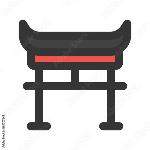 torii gate outline fill icon