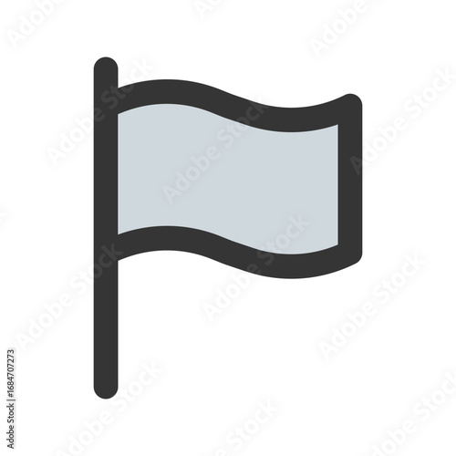 white flag outline fill icon