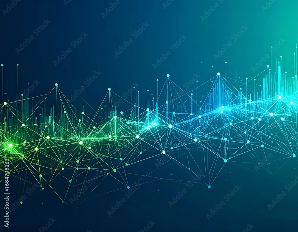 Obraz premium Abstract network design with vibrant gradient colors