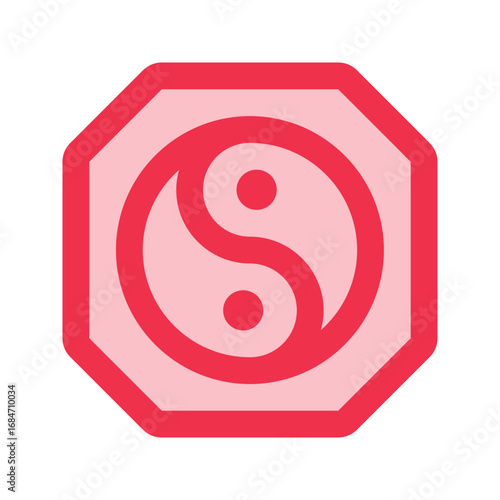 yin yang outline fill icon