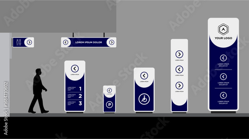 Exterior and interior signage template set corporate identity