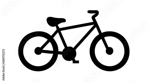 Simple black and white bicycle icon illustration.