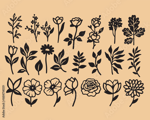 hand drawn flowers