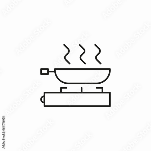 cooking on stove icon sign vector