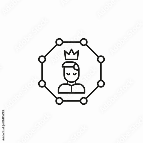 crowned male user icon sign vector