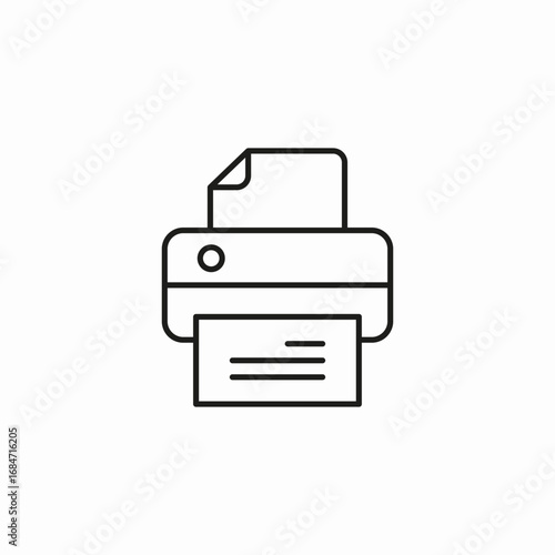 document printer machine icon sign vector