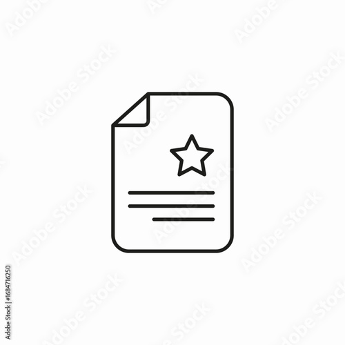 document with star icon sign vector