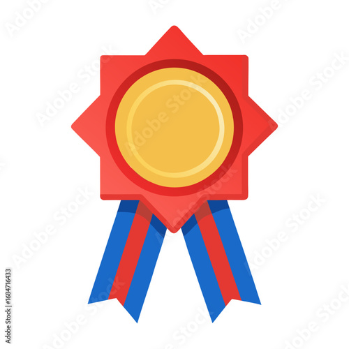 Flat a gold medal vector illustration design