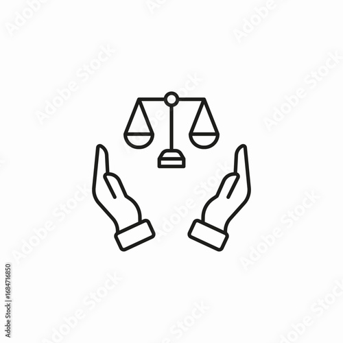 hands holding scales icon sign vector