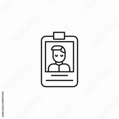 male id card icon sign vector