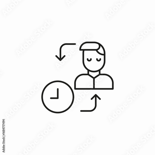 male time refresh icon sign vector