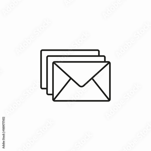 multiple envelopes icon sign vector