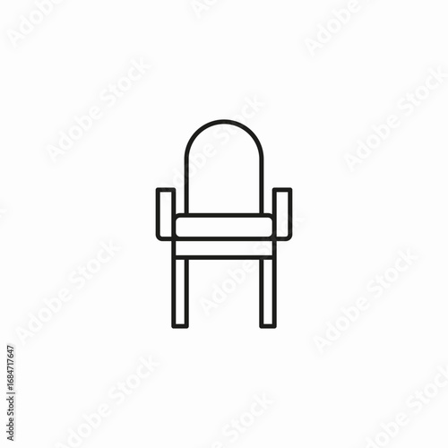 padded chair icon sign vector