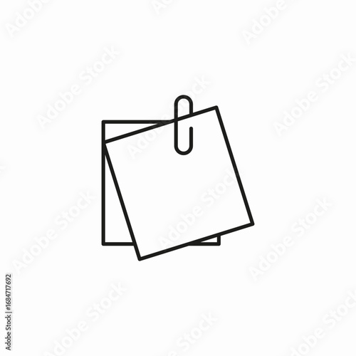 paper clip notes icon sign vector