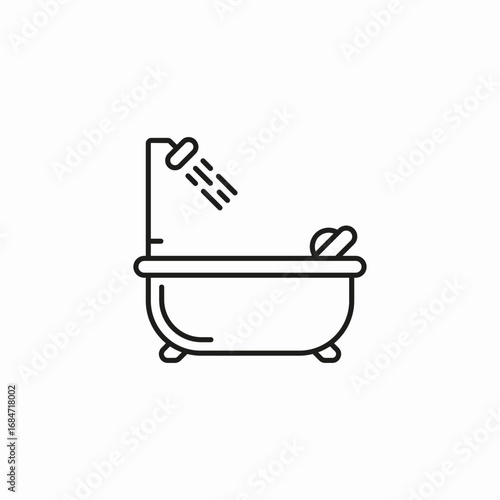 shower in bathtub icon sign vector
