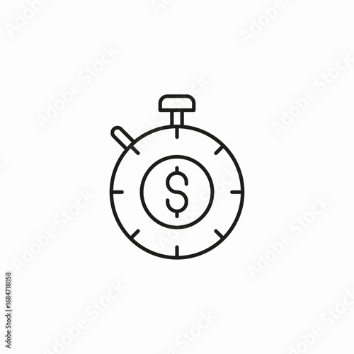 stopwatch with dollar icon sign vector