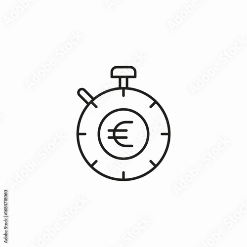 stopwatch with euro icon sign vector