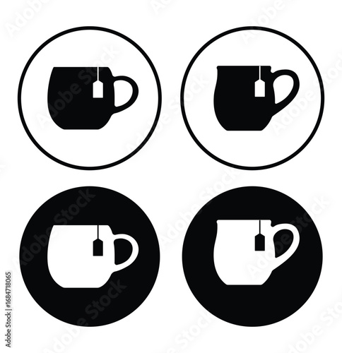 Coffee cup vector icon set. Cups of coffee tea symbol collection . Coffee Cup Icon Vector . eps 10