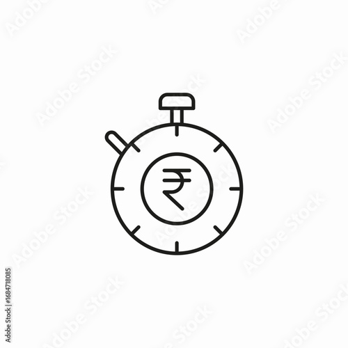 stopwatch with rupee icon sign vector