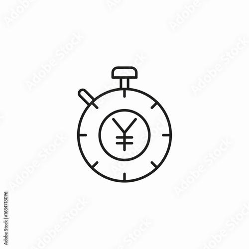 stopwatch with yen icon sign vector